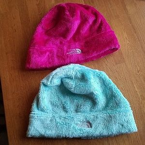 North Face fleece beanies